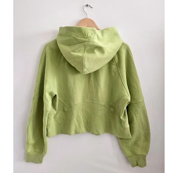 Lululemon Scuba Oversized Half-Zip Hoodie M/L Green Foliage Lime Thumbholes - Picture 2 of 5